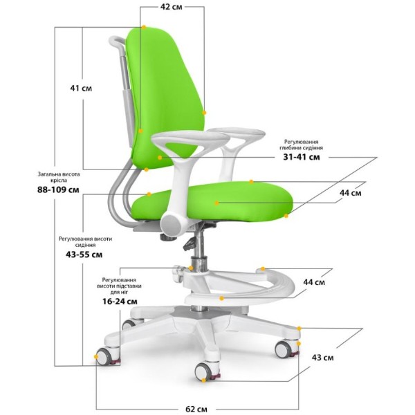 Фото - Крісло дитяче Evo-kids Mio Ergo Green (Y-507 KZ)